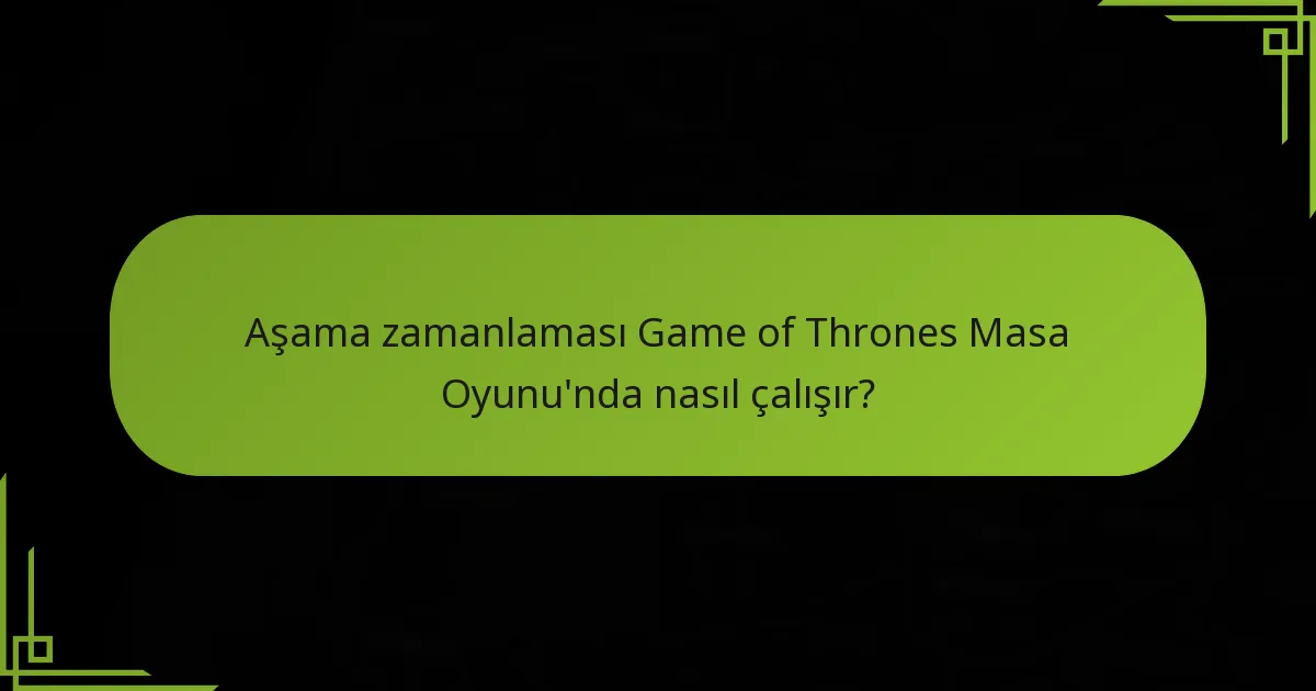 Aşama zamanlaması Game of Thrones Masa Oyunu’nda nasıl çalışır?