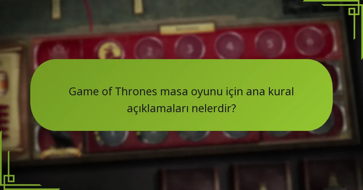 Game of Thrones masa oyununda bir tur nasıl yapılandırılır?