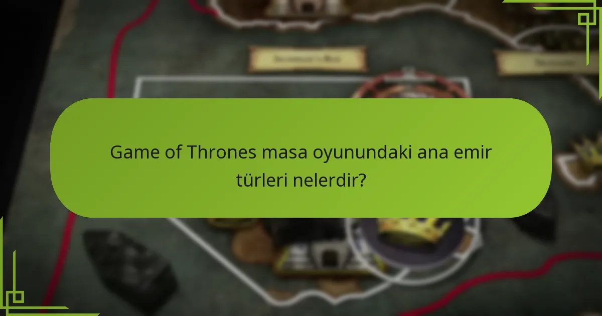 Stratejik emirler Game of Thrones masa oyununda nasıl işlev görür?