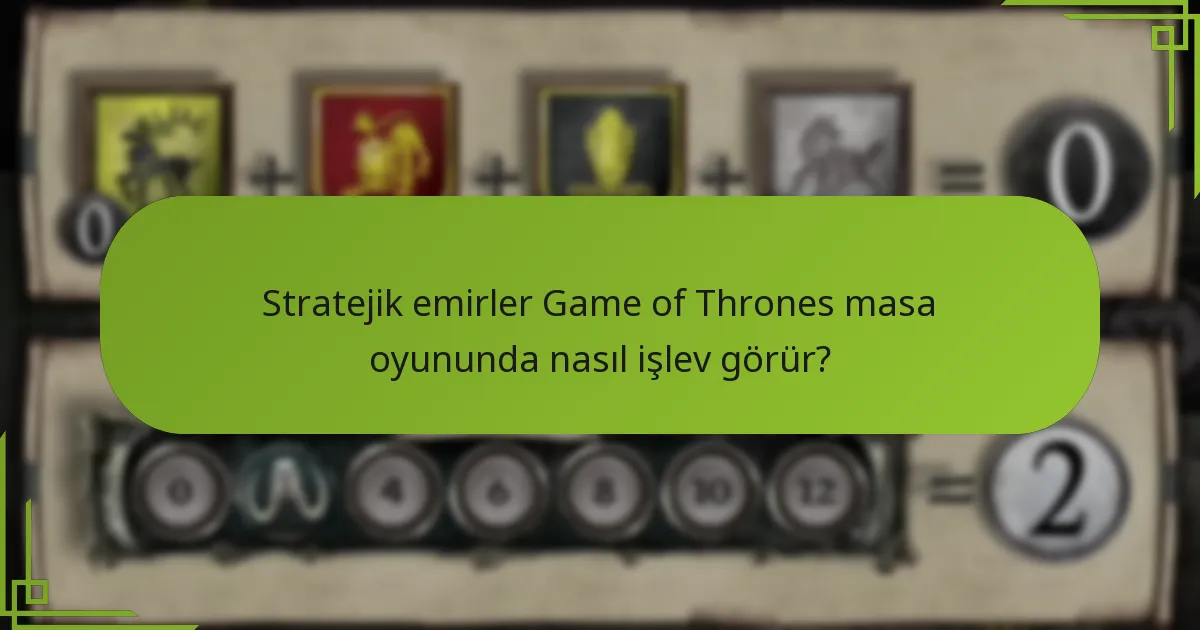 Stratejik emirler ile hareket emirleri nasıl karşılaştırılır?